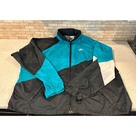 90s Nike Retro Logo Vintage Y2K Oversized Hooded Jacket - Picture 1 of 4